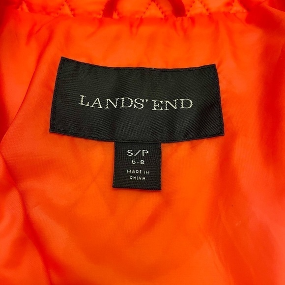 Lands’ End Bright Quilted Coral Jacket Size Small Women’s 4-6 Cozy Classic Gift - Picture 11 of 12